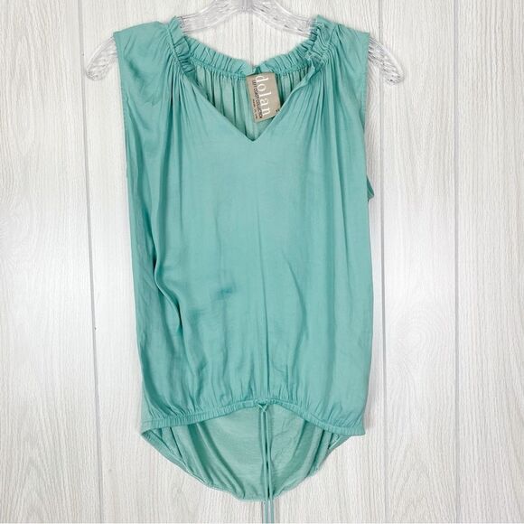 Anthropologie Tops - Anthropologie | Dolan | Aurelia Seafoam Green Ruffle Tie Tank Top Blouse XS